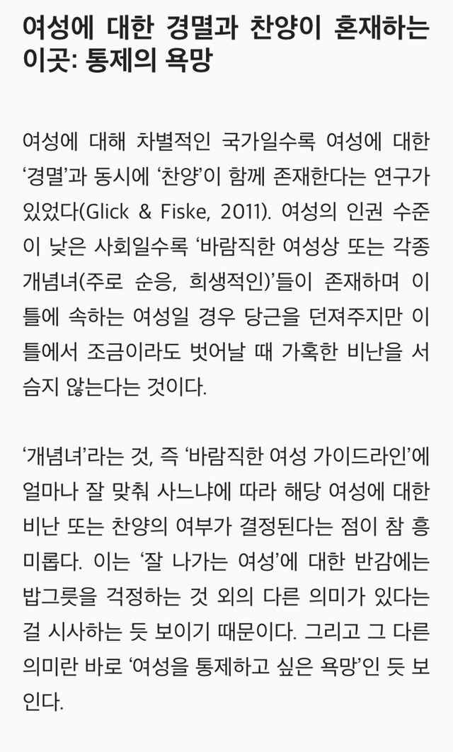 개념녀에 담긴 어떤 욕망들: 여성의 삶에 대한 오지랖을 걷어라 | 인스티즈