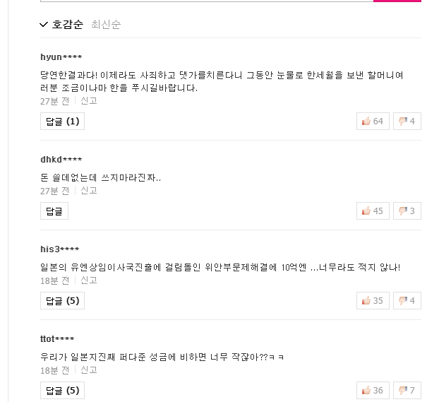 위안부 합의 문제에 대한 네이버 댓글 반응 | 인스티즈