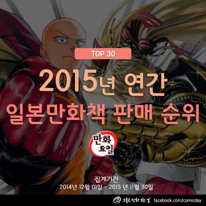 2015년 가장 많이 팔린 만화책 TOP30!! | 인스티즈