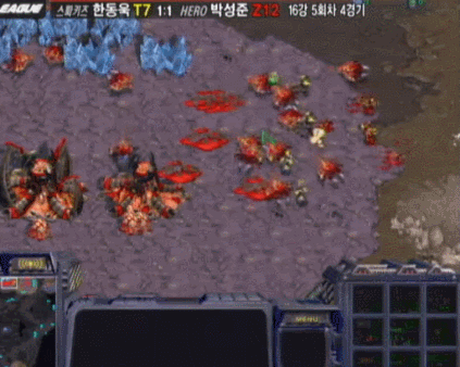 [스타1] 임요환급 심리전으로 박성준의 저그 후두려패는 한동욱.gif | 인스티즈