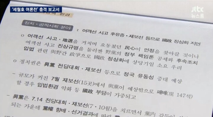 오늘자 JTBC 뉴스룸 세월호 충격적인 보고서 요약ㄷㄷㄷㄷ | 인스티즈