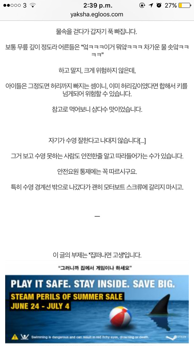 여름철 물놀이 안전 수칙 (물놀이 가기전 읽어보시길 추천) | 인스티즈