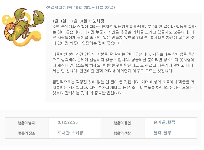1월 별자리 운세 | 인스티즈