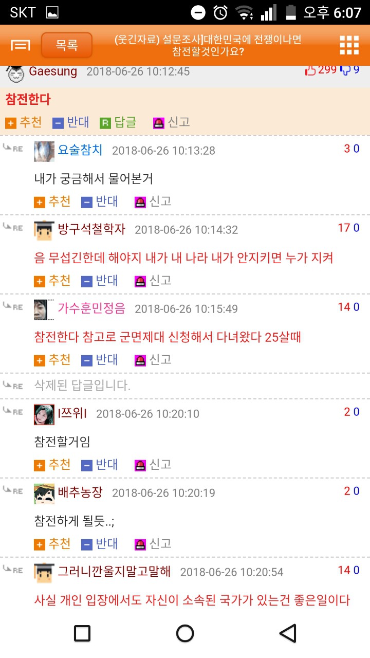 웃대 설문조사)전쟁이 일어나면 참전한다vs안한다 | 인스티즈